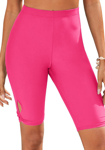 Magenta for Women's Legging Swim Pant Mid Waist Modest Mega Stretch