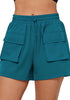 Harbor Blue Women's Casual Lightweight Athletic Pocket Drawstring Shorts High Rise Sports Short