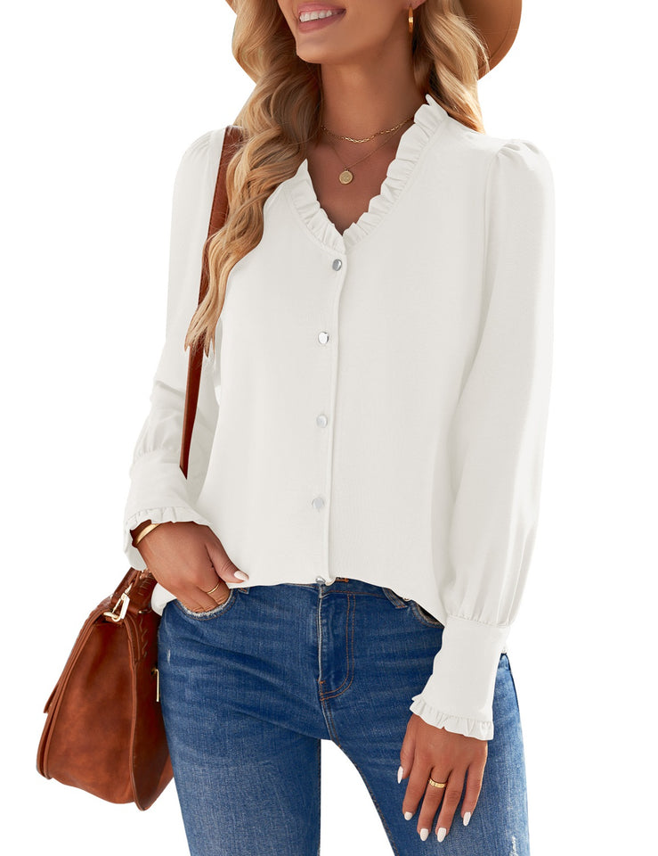 Womens Business Casual Tops Work Blouses Button Down Long Sleeve Dress –  Lookbook Store