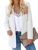 White Shawl Lapel Flap Pockets Boyfriend Blazer