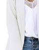 White Shawl Lapel Flap Pockets Boyfriend Blazer