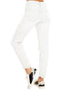 White Cuffed Ripped Denim Boyfriend Jeans