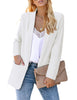 White Shawl Lapel Flap Pockets Boyfriend Blazer