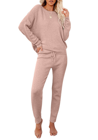 Blush Long Sleeves Two-Piece Loungewear Set