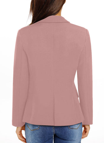 Womens Notched Lapel Pockets Button Work Office Blazer Jacket Suit