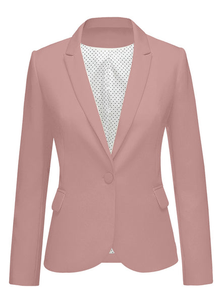 3D picture of blush pink back-slit notched lapel blazer