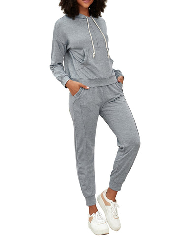 LookbookStore Women's Cozy Tie Dye Printed Knit Loungewear Two Piece Sweatsuits Long Joggers Pajamas Set