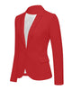 Womens Notched Lapel Pockets Button Work Office Blazer Jacket Suit