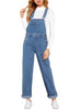 Light Blue Denim Jeans Overalls Women's Jumpsuit with Adjustable Strap