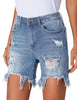 Women's High Waisted Jean Shorts Distressed Ripped Denim Shorts Frayed Hem Casual Shorts