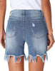 Women's High Waisted Jean Shorts Distressed Ripped Denim Shorts Frayed Hem Casual Shorts