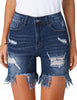 Women's High Waisted Jean Shorts Distressed Ripped Denim Shorts Frayed Hem Casual Shorts