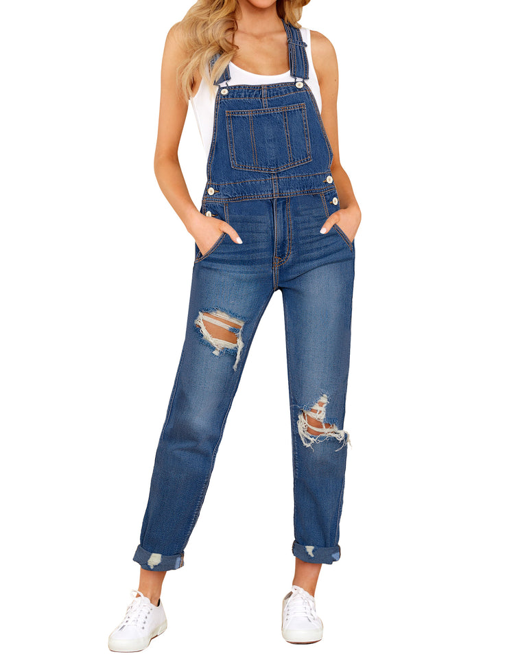 LookbookStore Women's Casual Stretch Denim Bib Overalls Pants Pocketed Jeans  Jumpsuits, Blue, Medium : : Clothing, Shoes & Accessories