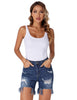 Women's High Waisted Jean Shorts Distressed Ripped Denim Shorts Frayed Hem Casual Shorts