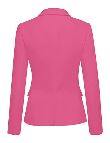 Women's Long Sleeve Formal Notch Lapel Button Down Blazer Pockets Jacket