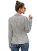 Womens Notched Lapel Pockets Button Work Office Blazer Jacket Sui