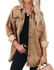 Khaki Button-Up Oversized Women's Denim Shacket