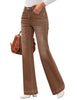 Brown Mid-Waisted Stretchable Straight Leg Denim Jeans