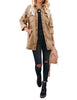 Khaki Button-Up Oversized Women's Denim Shacket