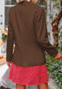 Women's Friar Brown Business Casual Long Sleeve Notched Lapel Blazer Jacket Suit