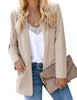 Beige Shawl Lapel Flap Pockets Boyfriend Blazer