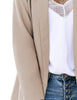 Beige Shawl Lapel Flap Pockets Boyfriend Blazer