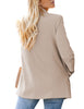 Beige Shawl Lapel Flap Pockets Boyfriend Blazer