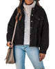 Corduroy Shacket Jacket Women Oversized Cropped Jackets Fall Winter Coats