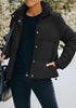 Front view of model wearing Black Quilted Zip-Up Puffer Jacket