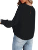 Women's Casual Blouse Crewneck Long Sleeve Flowy Basic Tops Shirt