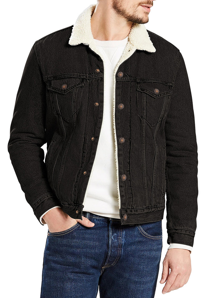 Denim Jacket With Contrast Detail | boohooMAN USA | Denim jacket, Jackets,  Denim biker jacket