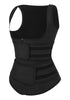 Side view of black zip-up snap corset women's waist trainer's 3D image