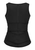 Back view of black zip-up snap corset women's waist trainer's 3D image