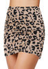 Leopard Print Tulip Hem Fitted Slim Swim Skirt