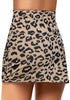 Leopard Print Tulip Hem High Waist Ruched Swim Skirt