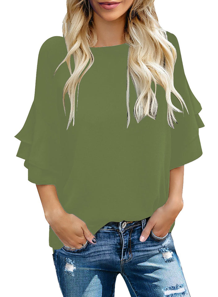 3/4 Sleeves Tops for Women, Blouses for Women Casual Womens Tops