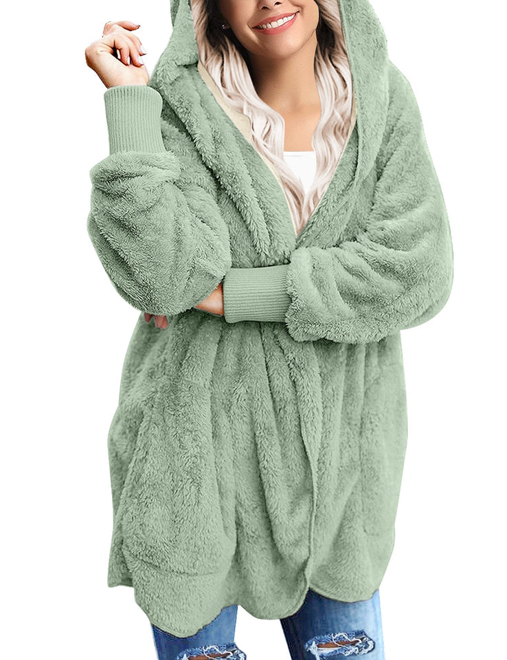 Grande fluffy hooded on sale cardigan