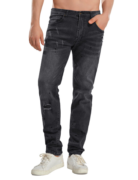 Men's Black Casual Ripped Skinny Jeans