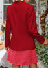 Women's True Red Business Casual Long Sleeve Notched Lapel Blazer Jacket Suit