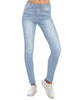 Light Blue Mid-Waist Skinny Fit Denim Jeans