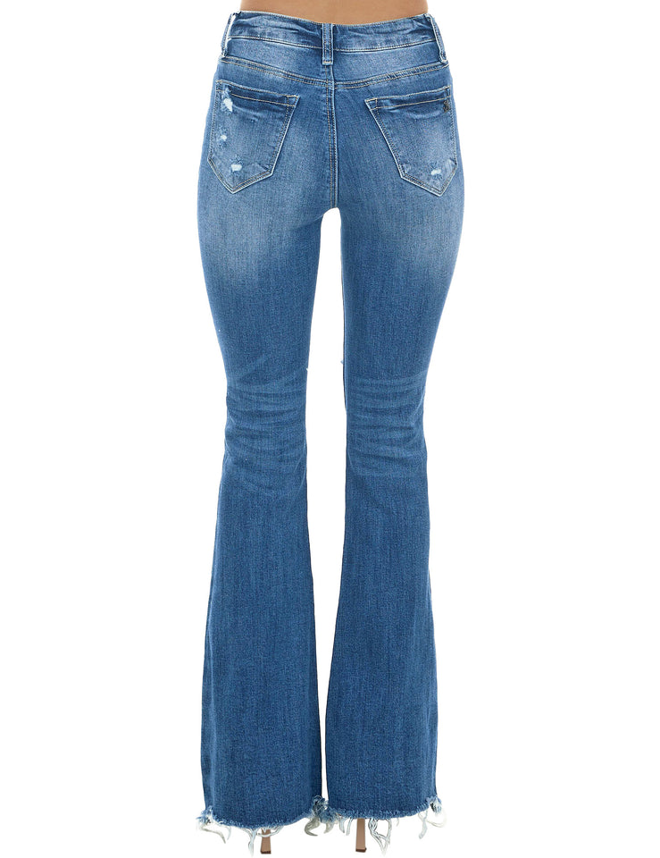 Flare Jeans for Women Distressed Bell Bottom High Waisted Denim