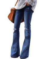 Women's High Waist Ripped Flare Bell Bottom Denim Pants Bootcut Jeans –  Lookbook Store
