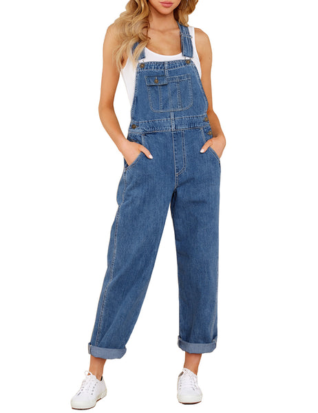 Medium Blue Denim Bib Jeans Pants Overalls Dungaree