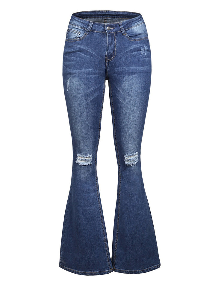 ZNU Women's Bootcut Jeans Stretchy Denim Pants Ladies Low Waist Flared  Trousers - Walmart.com