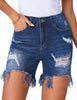 Women's High Waisted Jean Shorts Distressed Ripped Denim Shorts Frayed Hem Casual Shorts