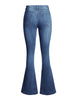 Dark Blue Mid-Waist Wide Leg Flared Denim Jeans