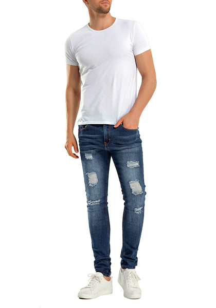 Men's Casual Ripped Skinny Denim Jeans Pants
