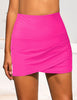 Hot Pink Tulip Hem High Waist Ruched Swim Skirt