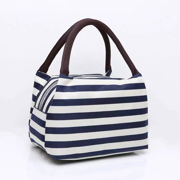 Cuarbes Stripe Insulated Portable Lunch Box Bag
