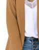Camel Shawl Lapel Flap Pockets Boyfriend Blazer
